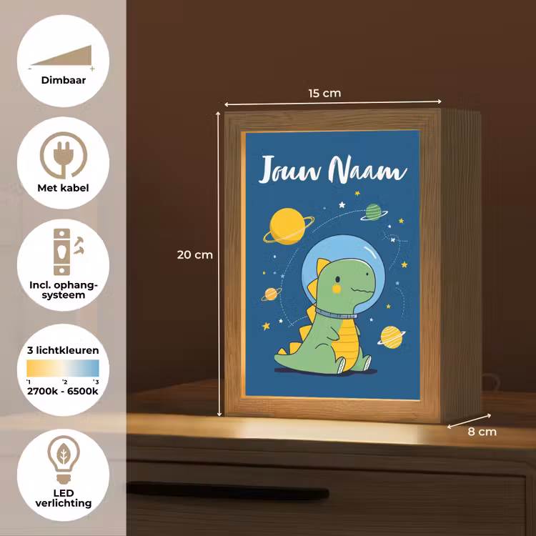 Nachtlampje met naam - Dino - Ruimte - Planeten — 2