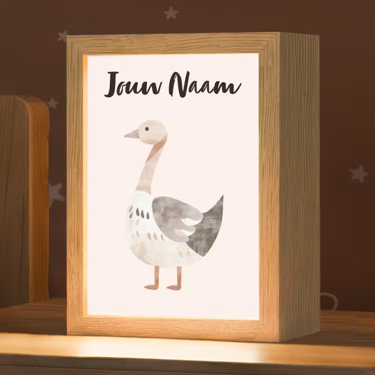 Nachtlampje met naam - Gans - Dier - Pastel kleuren — 1
