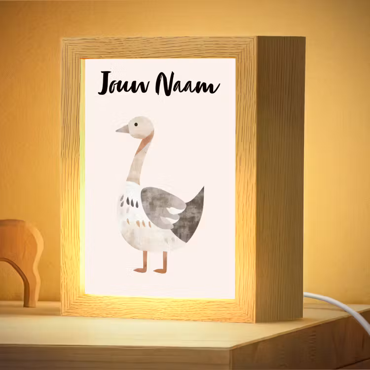 Nachtlampje met naam - Gans - Dier - Pastel kleuren — 4
