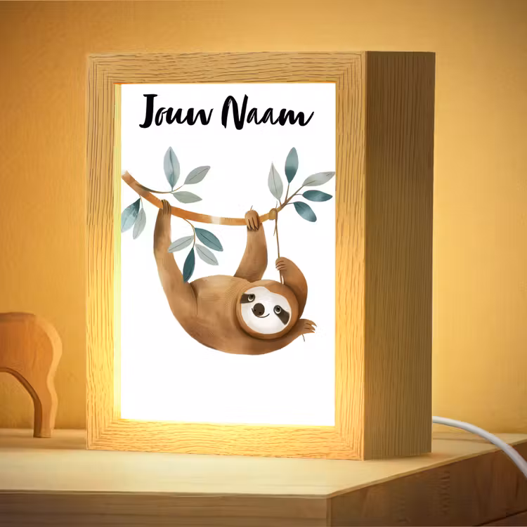 Nachtlampje met naam - Luiaard - Dier - Jungle dieren — 4