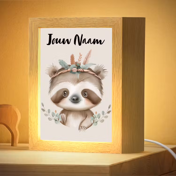 Nachtlampje met naam - Luiaard - Dieren - Bohemian - Boho — 4