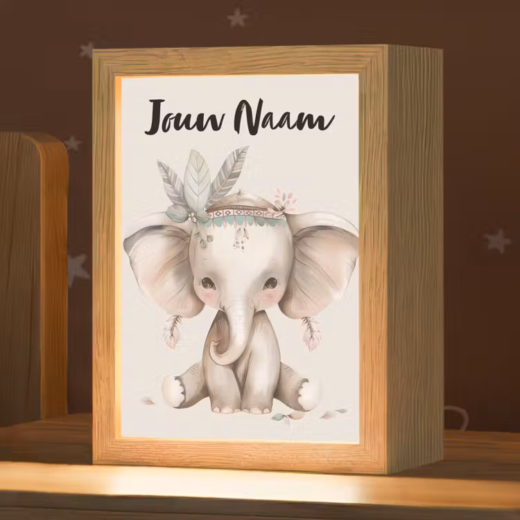 Nachtlampje met naam - Olifant - Bohemian - Dieren - Boho — 1