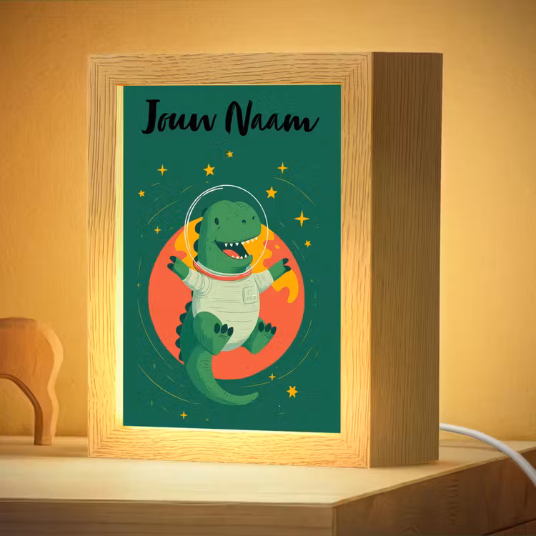 Nachtlampje met naam - Dino - Groen - Planeet — 4