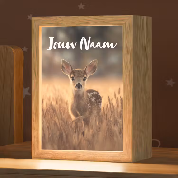 Nachtlampje met naam - Hert - Graanveld - Bruin — 1