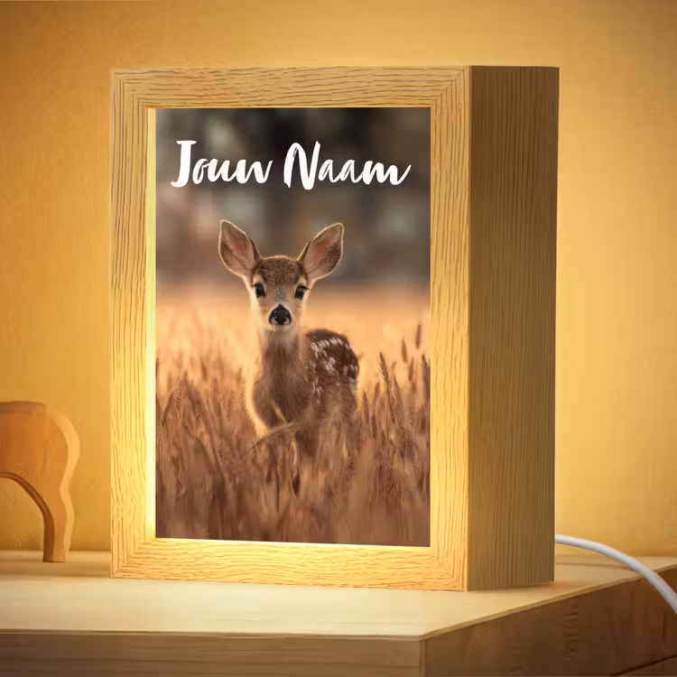 Nachtlampje met naam - Hert - Graanveld - Bruin — 4