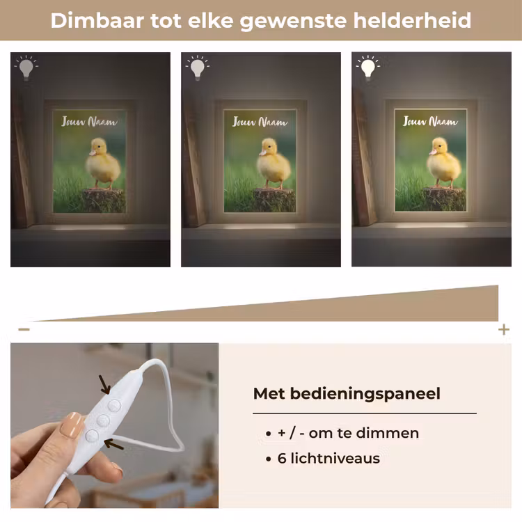 Nachtlampje met naam - Kuiken - Eend - Geel - Gras — 6