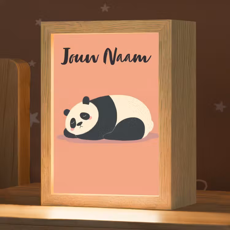Nachtlampje met naam - Panda - Slaap - Oranje — 1