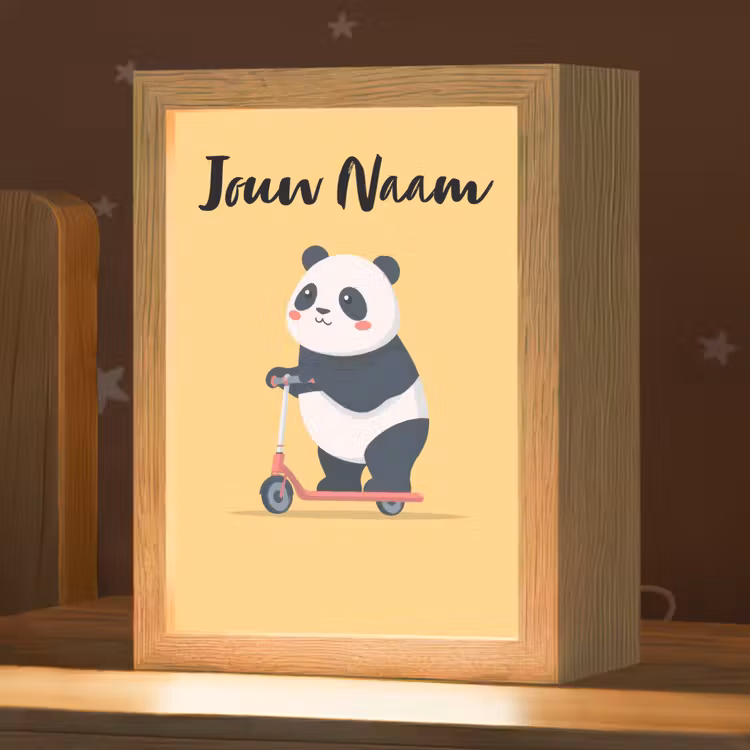 Nachtlampje met naam - Panda - Step - Geel — 1