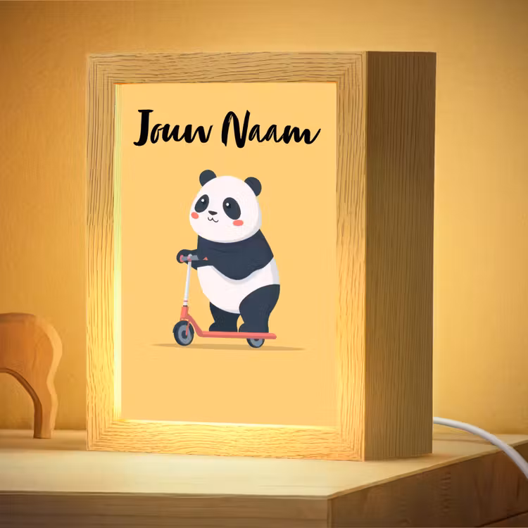 Nachtlampje met naam - Panda - Step - Geel — 4