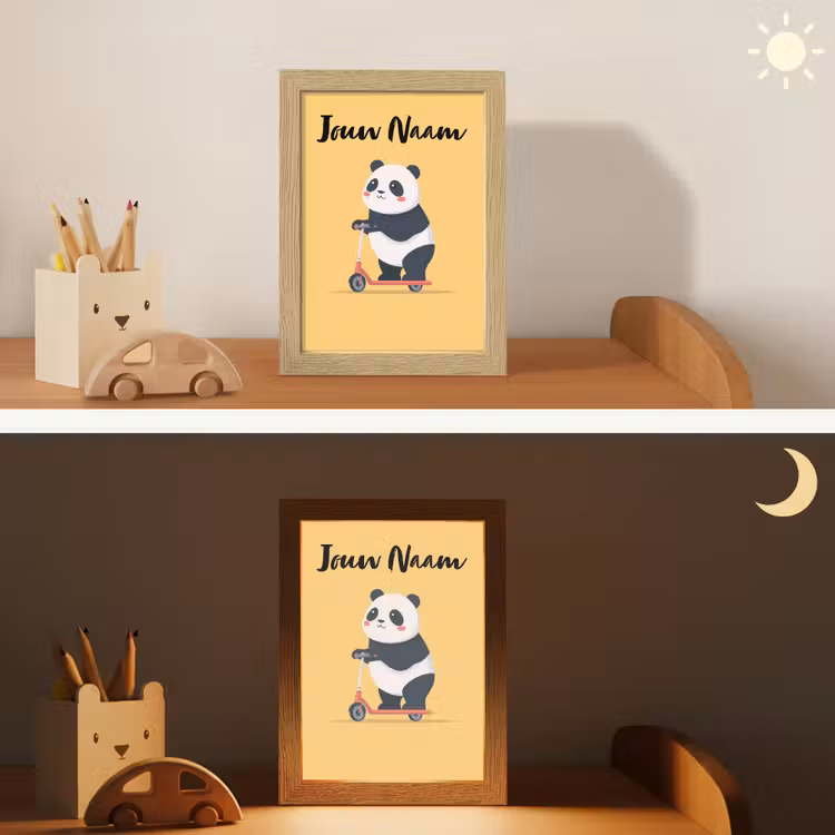 Nachtlampje met naam - Panda - Step - Geel — 7