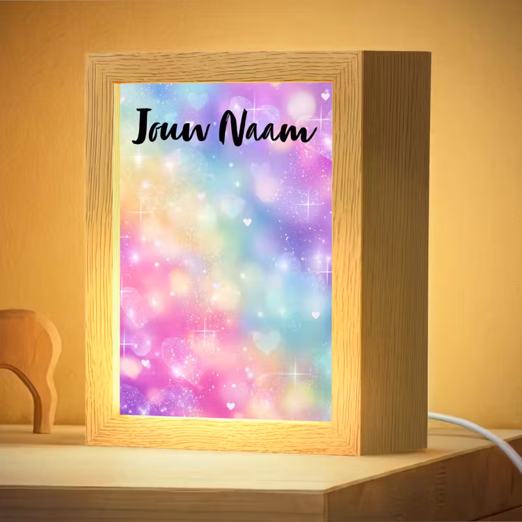 Nachtlampje met naam - Licht - Regenboog - Hartjes — 4