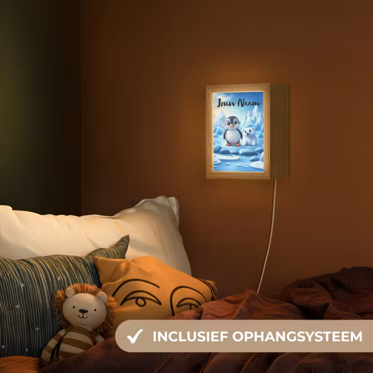 Nachtlampje met naam - Pinguïn - IJsbeer - IJs - Sneeuw — 3