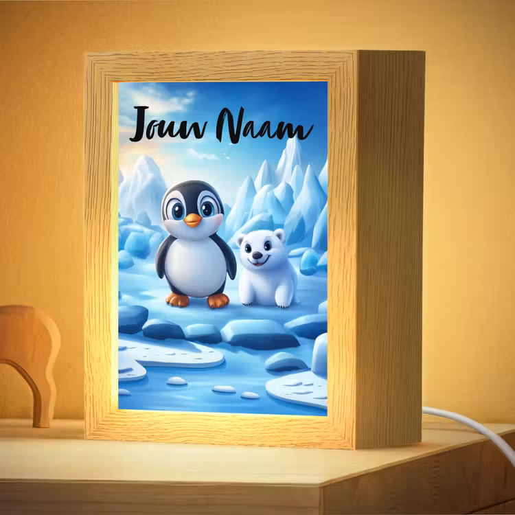 Nachtlampje met naam - Pinguïn - IJsbeer - IJs - Sneeuw — 4