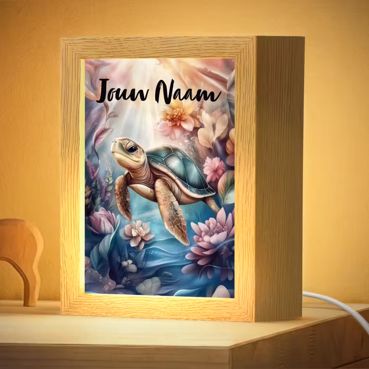 Nachtlampje met naam - Schildpad - Bloemen - Onderwater — 4