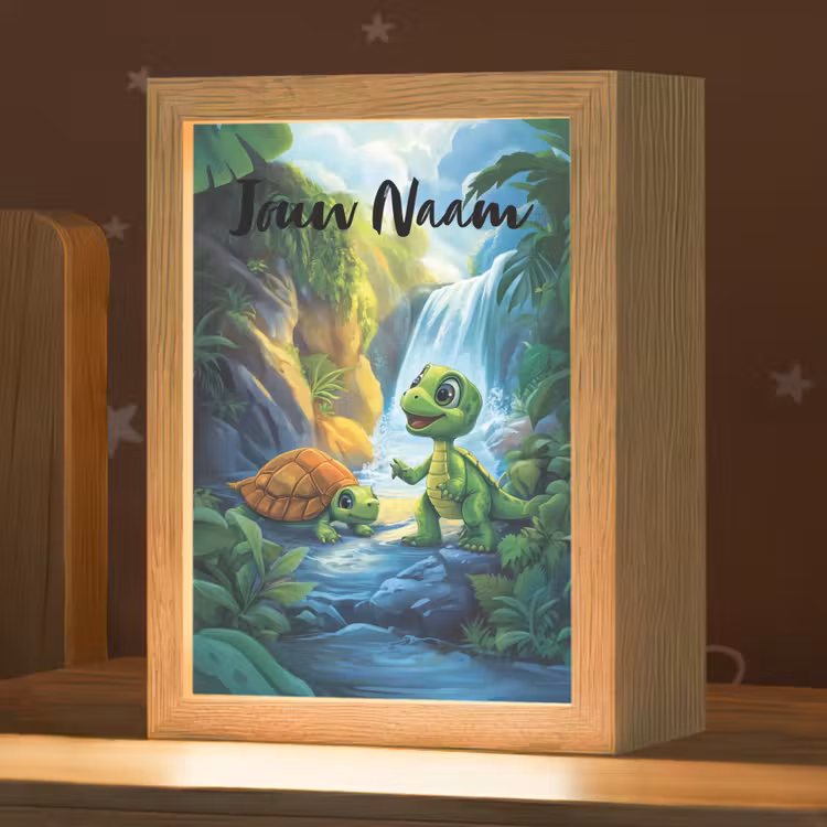 Nachtlampje met naam - Schildpad - Dino - Jungle - Waterval — 1