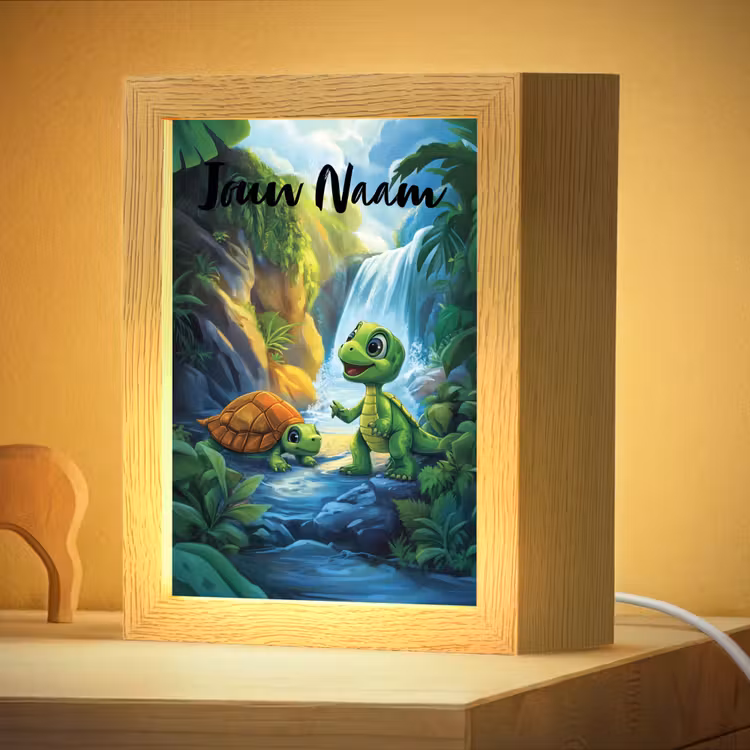 Nachtlampje met naam - Schildpad - Dino - Jungle - Waterval — 4
