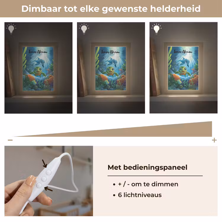 Nachtlampje met naam - Schildpad - Dolfijn - Oceaan — 6