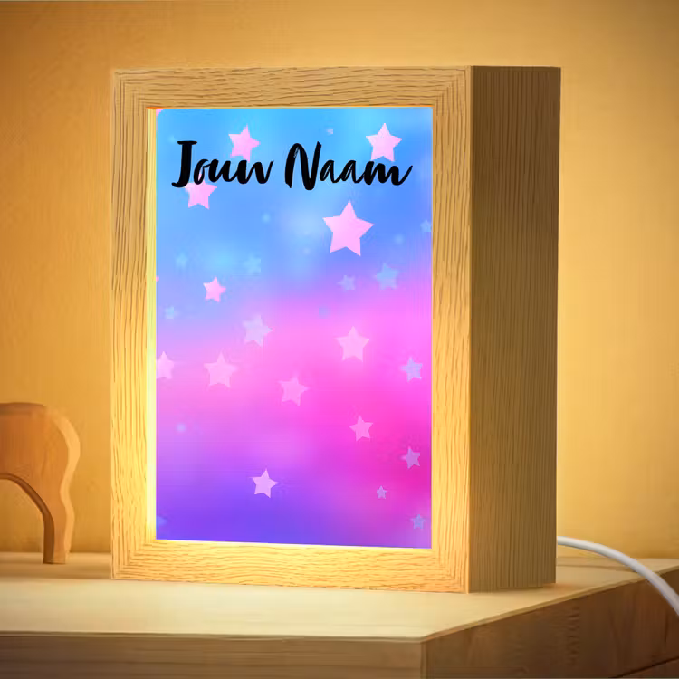 Nachtlampje met naam - Sterren - Roze - Blauw — 4
