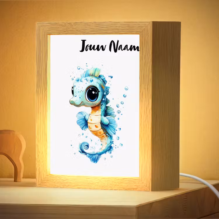 Nachtlampje met naam - Zeepaardje - Spetters - Blauw — 4