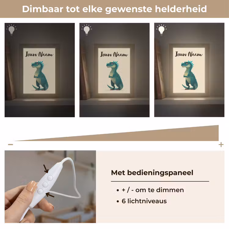 Nachtlampje met naam - Minimalistisch - Stekels - Blauw — 6