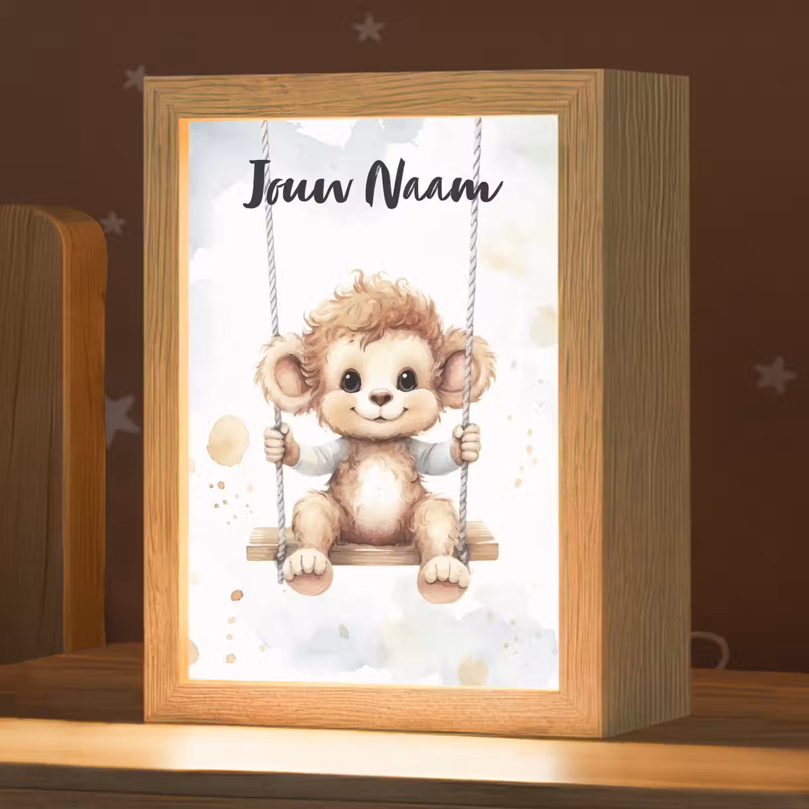 Nachtlampje met naam - Aap - Dier - Kinderen — 1