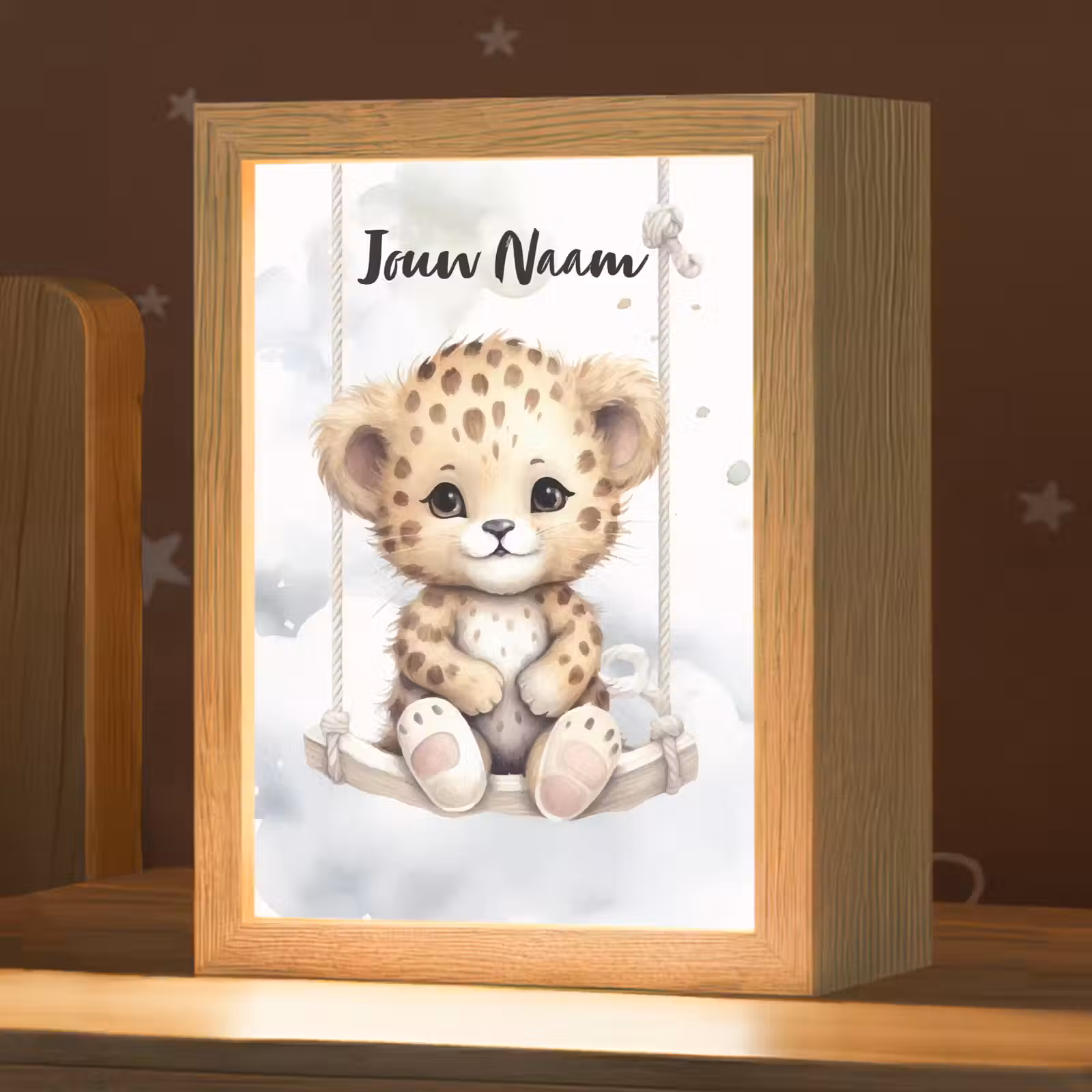 Nachtlampje met naam - Luipaard - Dier - Kinderen — 1