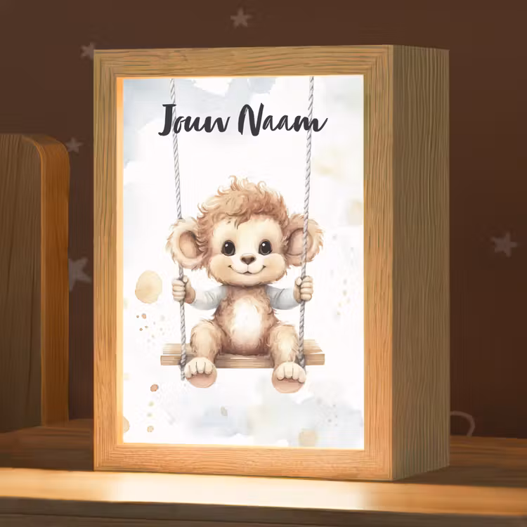 Nachtlampje met naam - Aap - Dier - Kinderen — 1