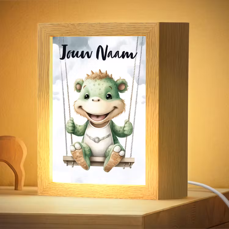 Nachtlampje met naam - Dino - Baby dier - Kinderen — 4