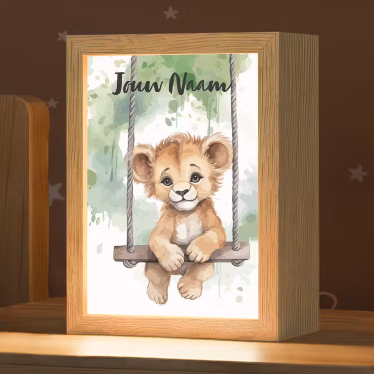 Nachtlampje met naam - Leeuw - Dier - Kinderen - Jungle — 1