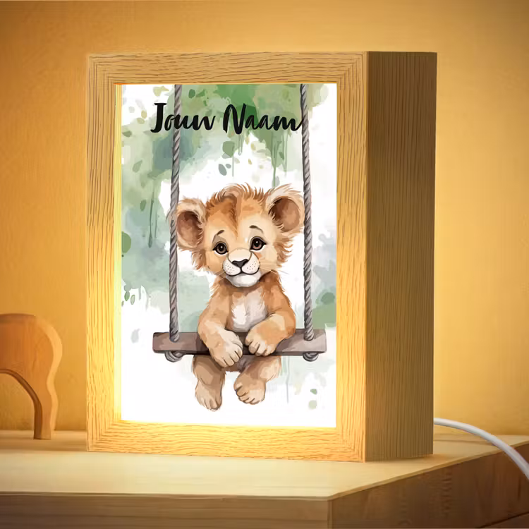 Nachtlampje met naam - Leeuw - Dier - Kinderen - Jungle — 4