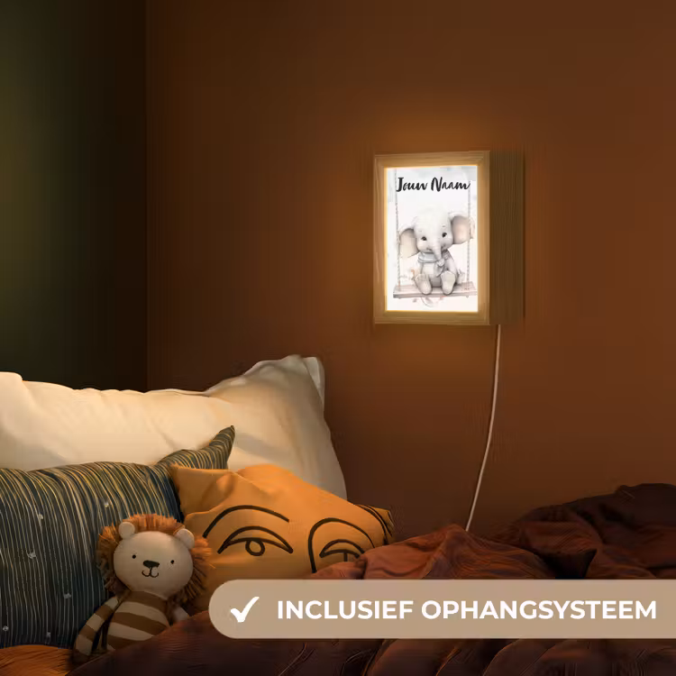 Nachtlampje met naam - Olifant - Dier - Kinderen — 3