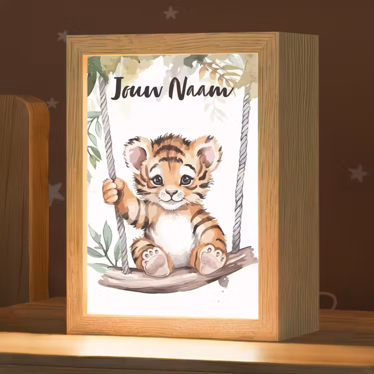 Nachtlampje met naam - Tijger - Dier - Kinderen - Jungle — 1