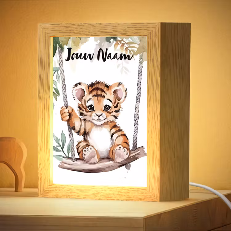 Nachtlampje met naam - Tijger - Dier - Kinderen - Jungle — 4