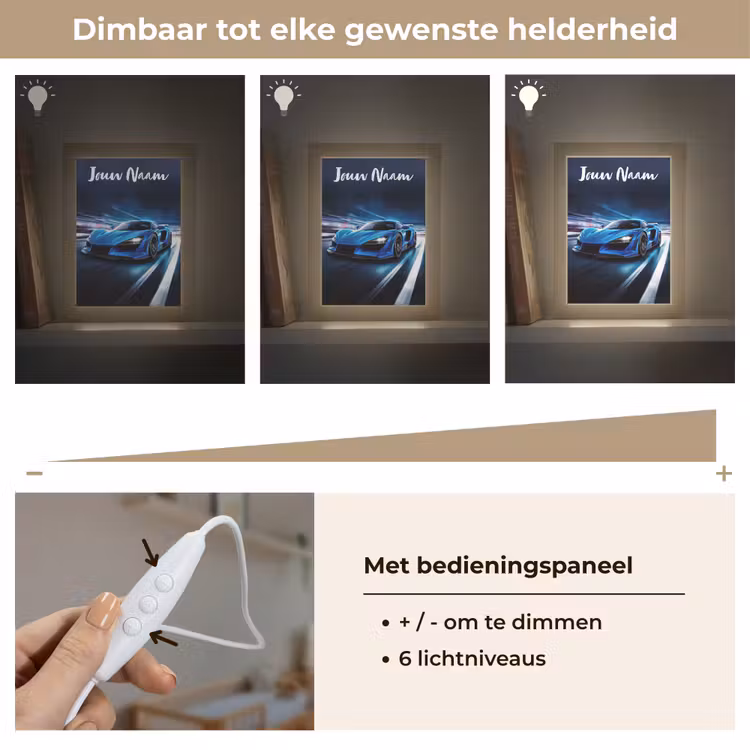 Nachtlampje met naam - Auto - Blauw - Jongens - Kind — 6