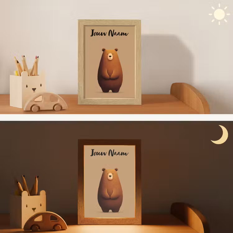 Nachtlampje met naam - Beer - Minimalistisch - Bruin — 7