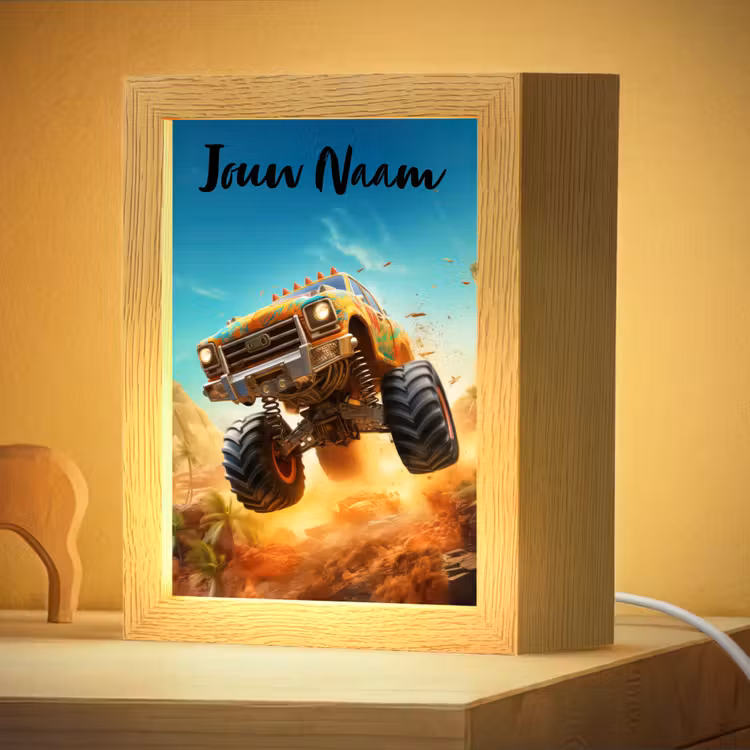 Nachtlampje met naam - Monstertruck - Kind - Jongen - Auto — 4