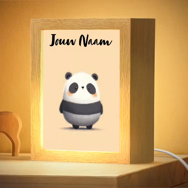 Nachtlampje met naam - Panda - Beige - Minimalistisch — 4