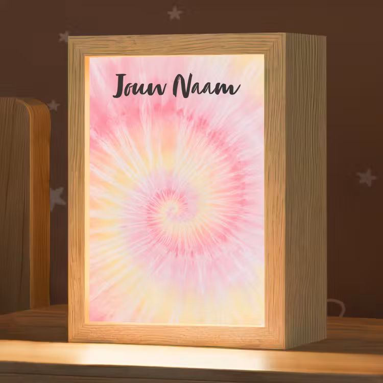 Nachtlampje met naam - Spiraal - Pastel - Roze — 1