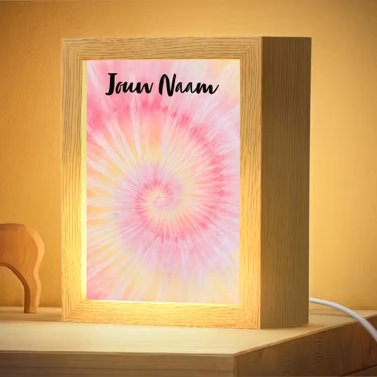 Nachtlampje met naam - Spiraal - Pastel - Roze — 4