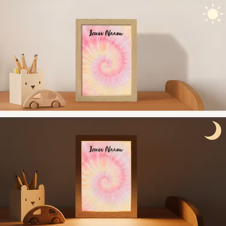 Nachtlampje met naam - Spiraal - Pastel - Roze — 7
