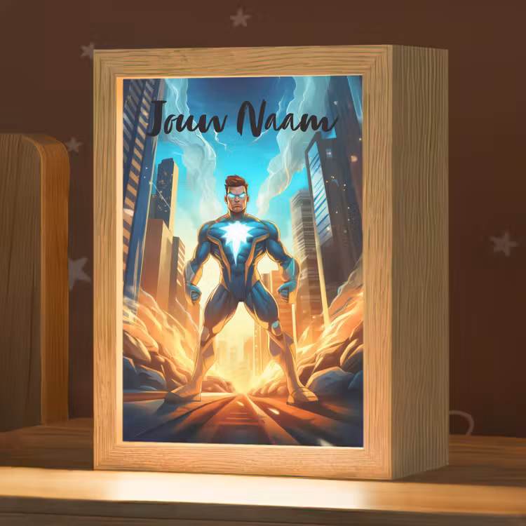 Nachtlampje met naam - Superhelden - Kinderen - Jongens — 1