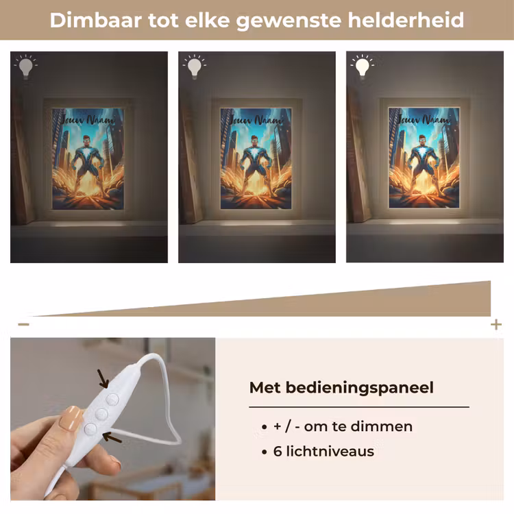 Nachtlampje met naam - Superhelden - Kinderen - Jongens — 6