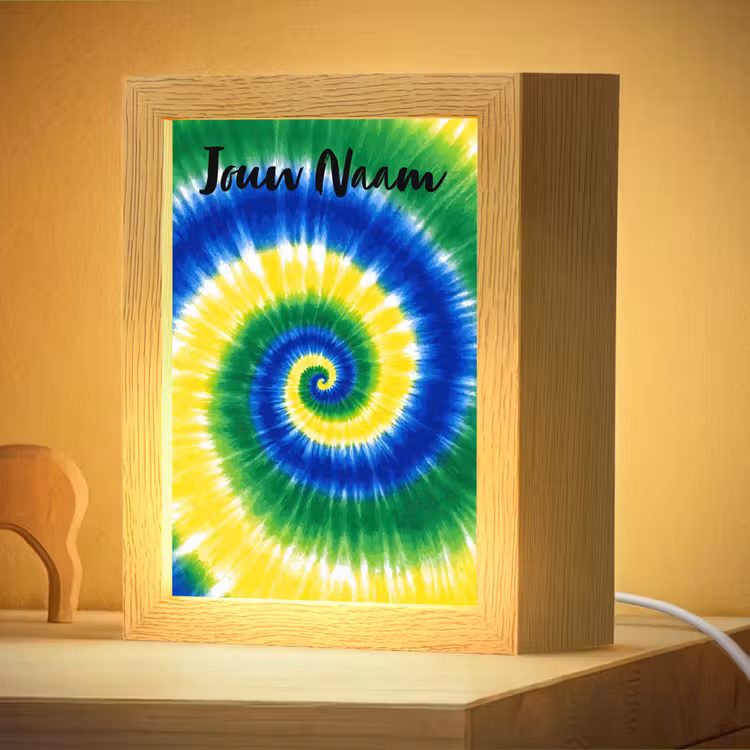 Nachtlampje met naam - Tie Dye - Groen - Klassiek — 4