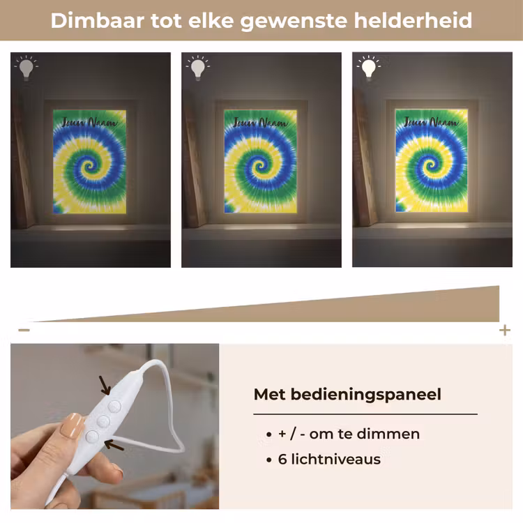 Nachtlampje met naam - Tie Dye - Groen - Klassiek — 6