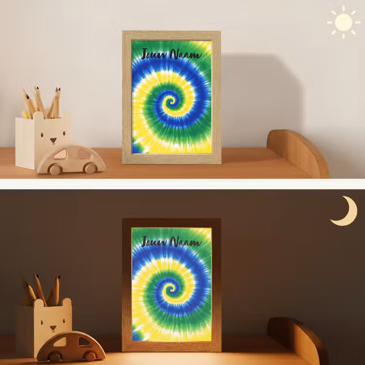 Nachtlampje met naam - Tie Dye - Groen - Klassiek — 7