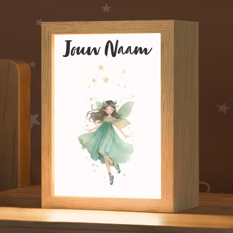 Nachtlampje met naam - Bosfee - Groen - Sprookje — 1