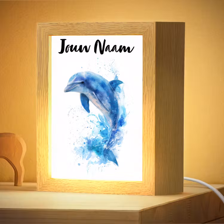 Nachtlampje met naam - Dolfijn - Water - Blauw — 4