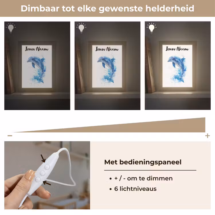 Nachtlampje met naam - Dolfijn - Water - Blauw — 6