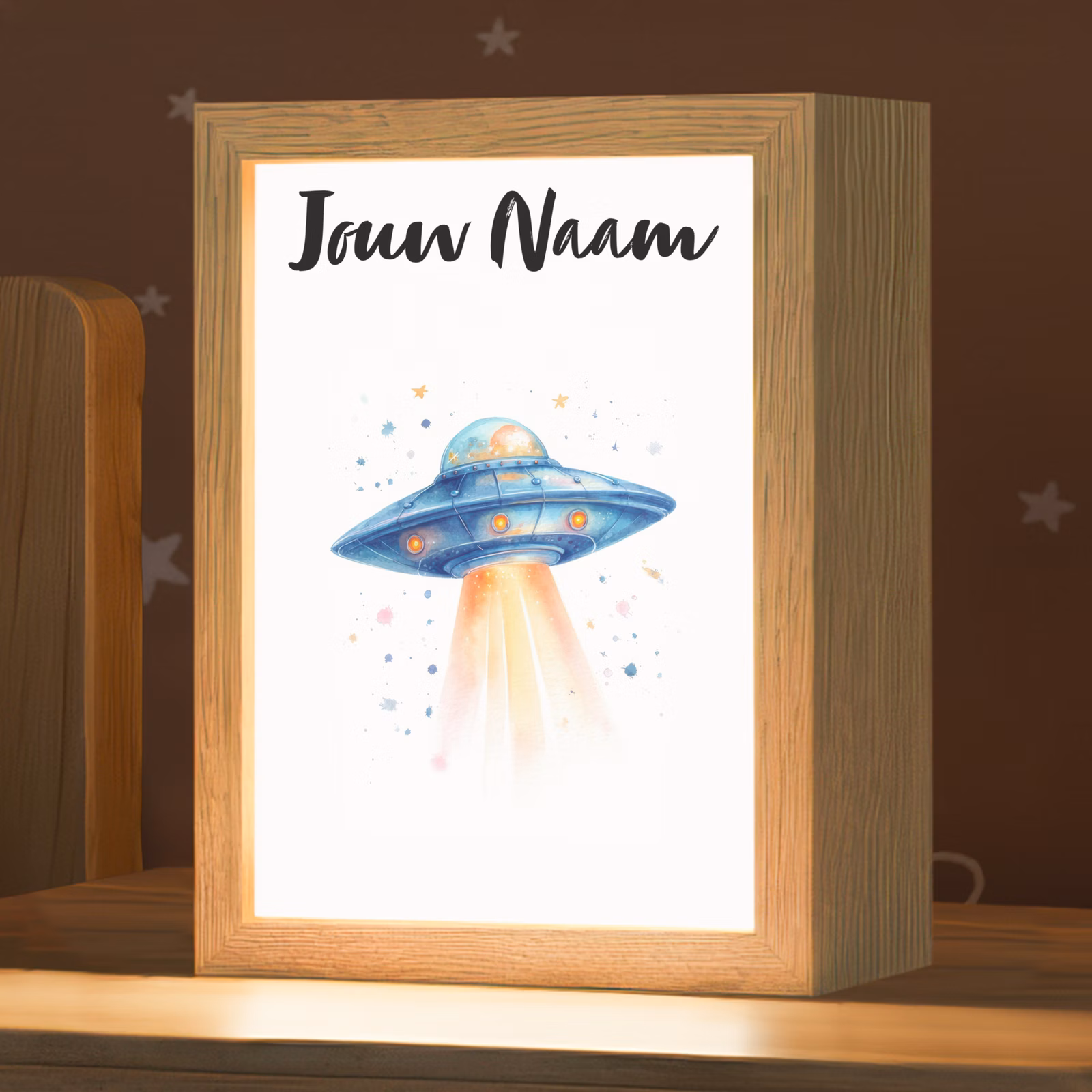 Nachtlampje met naam - Ruimte - Ufo - Sterren — 1