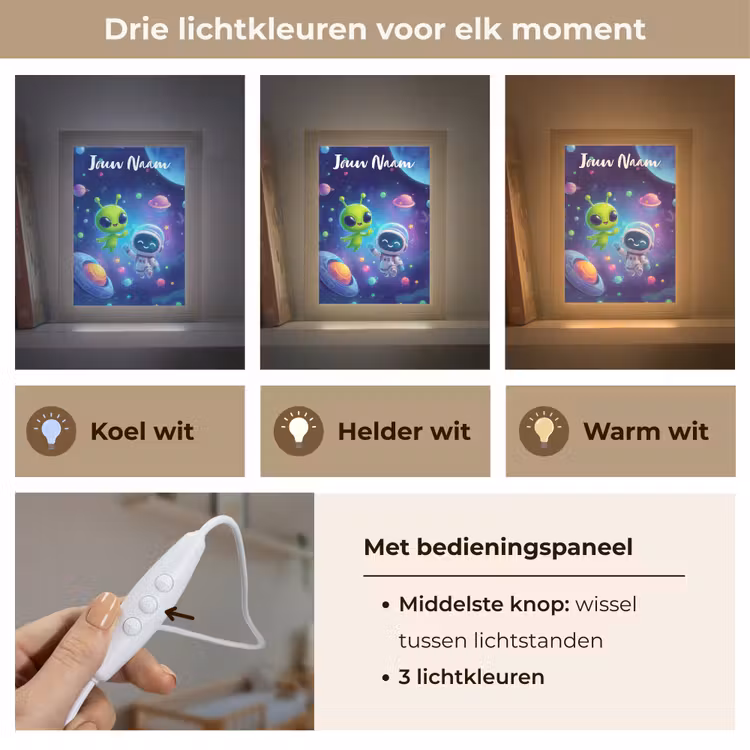 Nachtlampje met naam - Alien - Astronaut - Ruimte - Planeten — 5